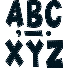 Black Stitch 7" Fun Font Letters Black Stitch 7" Fun Font Letters