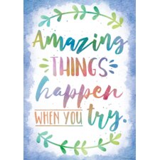 Amazing Things Happen When You Try Positive Poster Amazing Things Happen When You Try Positive Poster
