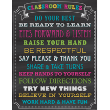 Chalkboard Brights Classroom Rules Chart