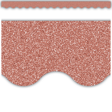 Rose Gold Glitz Scalloped Border Trim