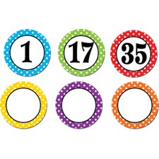 Polka Dots Numbers Magnetic Accents