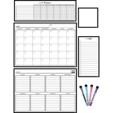 Black & White Dry-Erase Magnetic Calendar Set Black & White Dry-Erase Magnetic Calendar Set