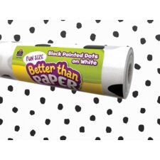 Fun Size Black Painted Dots on White Better Than Paper Bulletin Board Roll