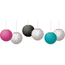 Gold Foil & Confetti 8" Hanging Paper Lanterns Gold Foil & Confetti 8" Hanging Paper Lanterns