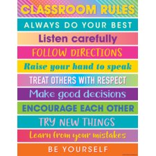 Colorful Vibes Classroom Rules Chart Colorful Vibes Classroom Rules Chart