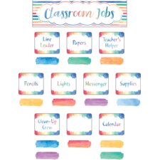 Watercolor Classroom Jobs Mini Bulletin Board