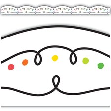 Squiggles and Colorful Dots Die-Cut Border Trim Squiggles and Colorful Dots Die-Cut Border Trim