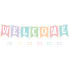 Pastel Pop Pennants Welcome Bulletin Board