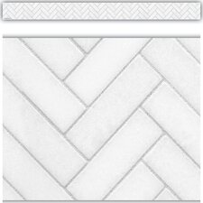 Modern Farmhouse White Herringbone Straight Border Trim Modern Farmhouse White Herringbone Straight Border Trim