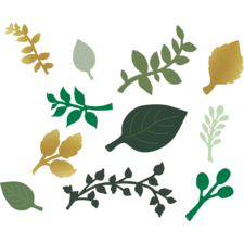 Green and Gold Paper Leaves