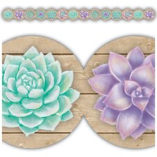 Rustic Bloom Succulents Die-Cut Border Trim Rustic Bloom Succulents Die-Cut Border Trim