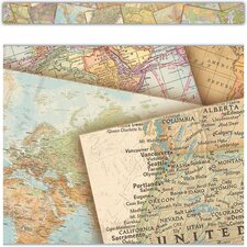 Travel the Map Straight Border Trim Travel the Map Straight Border Trim
