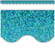 Teal Sparkle Scalloped Border Trim Teal Sparkle Scalloped Border Trim