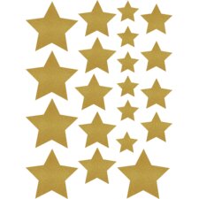 Gold Shimmer Stars Accents - Assorted Sizes