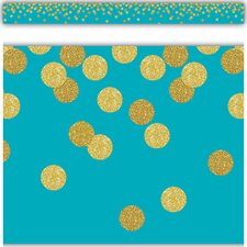 Teal Confetti Straight Border Trim Teal Confetti Straight Border Trim