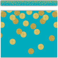 Teal Confetti Straight Border Trim