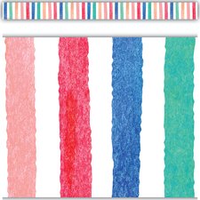 Watercolor Stripes Straight Border Trim