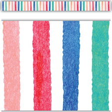 Watercolor Stripes Straight Border Trim