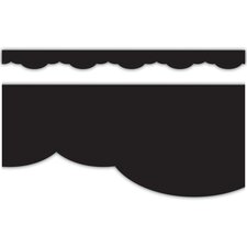 Black Fancy Scallops Border Trim