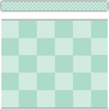 Cool for School Green Checkers Straight Border Trim