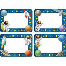 Outer Space Crew Name Tags/Labels - Multi-Pack