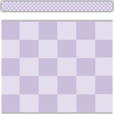 Cool for School Purple Checkers Straight Border Trim