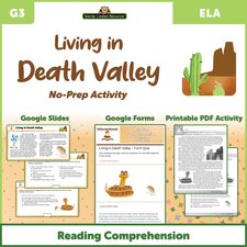 Living in Death Valley - Reading Comprehension Activity Google Slides Living in Death Valley - Reading Comprehension Activity Google Slides