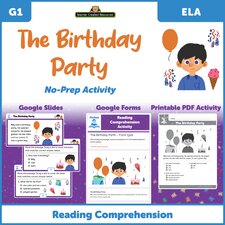 The Birthday Party - Reading Comprehension Activity Google Slides The Birthday Party - Reading Comprehension Activity Google Slides
