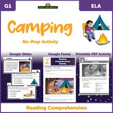 Camping - Reading Comprehension Activity Google Slides