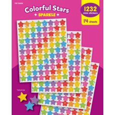 Colorful Stars Sparkle Mini Stickers Value Pack