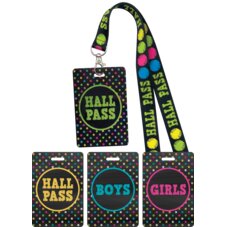 Chalkboard Brights Hall Pass Lanyards