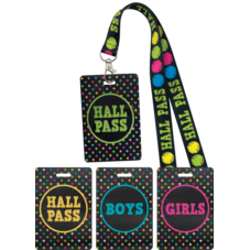 Chalkboard Brights Hall Pass Lanyards