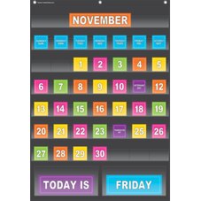 Black Calendar Pocket Chart