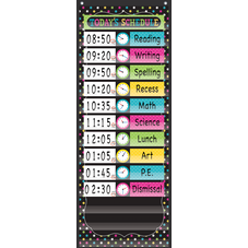 Chalkboard Brights 14 Pocket Daily Schedule Pocket Chart