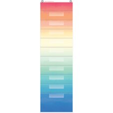 Watercolor 10 Pocket File Storage Pocket Chart