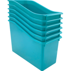 Teal Plastic Book Bin 6 Pack