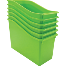 Lime Plastic Book Bin 6 Pack