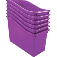 Purple Plastic Book Bin 6 Pack