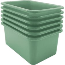 Eucalyptus Green Small Plastic Storage Bin 6 Pack