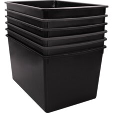 Black Plastic Multi-Purpose Bin 6 Pack