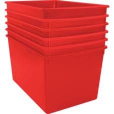 Red Plastic Multi-Purpose Bin 6 Pack