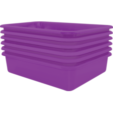 Purple Large Plastic Letter Tray 6 Pack