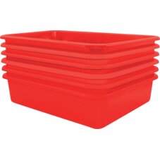 Red Large Plastic Letter Tray 6 Pack