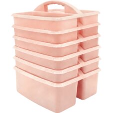 Blush Plastic Storage Caddy 6 Pack