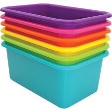 Brights Small Plastic Storage Bins Set of 6