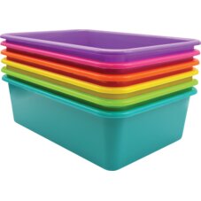 Brights Large Plastic Storage Bins Set of 6