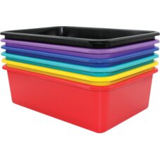 Bold Colors Large Plastic Storage Bins Set of 6