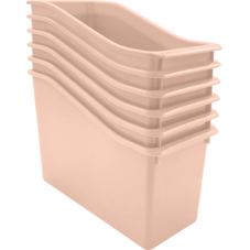 Blush Plastic Book Bin 6-Pack