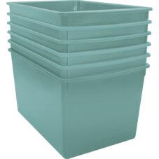 Calming Blue Plastic Multi-Purpose Bin 6-Pack