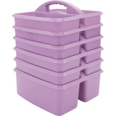 Lavender Plastic Storage Caddy 6-Pack